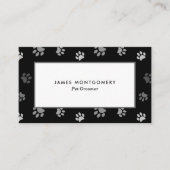 白黒グレーのポープリントパーソナライズされた 名刺 (正面)