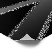 白黒グレーのユニオンジャック国旗のポスター ポスター (角)