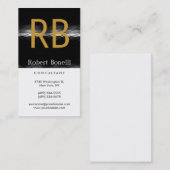 白黒グレーイエローモノグラム名刺 名刺 (正面/裏面)