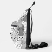 白黒グレーキャッツデザインスリングバッグ スリングバッグ (右)