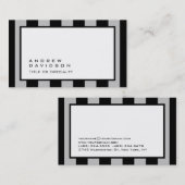 白黒グレーストライプのパターン名刺 名刺 (正面/裏面)