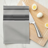 白黒グレーストライプのパターン キッチンタオル (四つ折り)