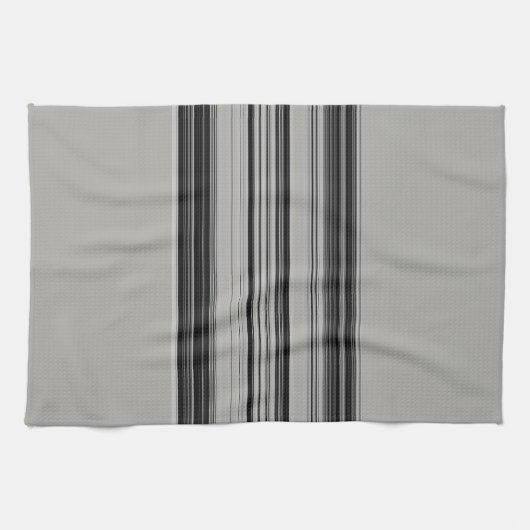 白黒グレーストライプのパターン キッチンタオル (横)