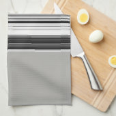 白黒グレーストライプのパターン キッチンタオル (四つ折り)