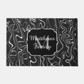 白黒グレーダマスカス抽象芸術ファミリーモノグラム ドアマット (正面)