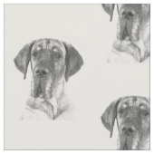 白黒グレートデーン ファブリック (クローズアップ)