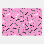 白黒グレードッグボーンデザイン ラッピングペーパーシート (正面3)