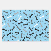 白黒グレードッグボーンデザイン ラッピングペーパーシート (正面)