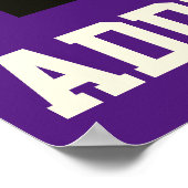 白黒グレーパープルサッカーボール名前をカスタムする ポスター (角)