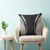 白黒グレーフローラダマスク クッション (椅子)