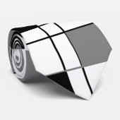 白黒グレープレイドタータンチェックパターン ネクタイ (ロール)