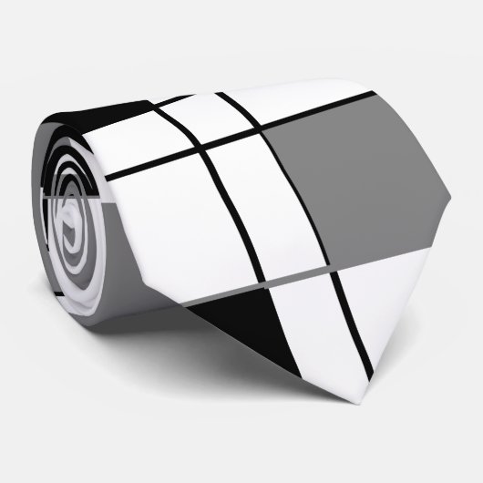 白黒グレープレイドタータンチェックパターン ネクタイ (ロール)