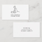 白黒グレーマッサージセラピーマッサージスパ 名刺 (正面/裏面)