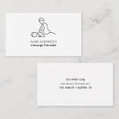 白黒グレーマッサージセラピーマッサージスパ 名刺 (正面/裏面)