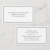 白黒グレーミニマルプロフェッショナル 企業の 名刺 (正面/裏面)