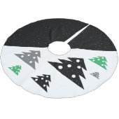 白黒グレーモダンクリスマスツリー ブラッシュドポリエステルツリースカート (アングル)