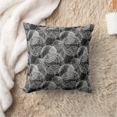 白黒グレーモダン抽象芸術幾何学円 クッション (ブランケット)