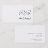 白黒グレーモノグラムコンサルタント名刺 名刺 (正面/裏面)