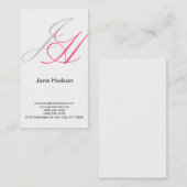 白黒グレーモノグラムプレーン名刺 名刺 (正面/裏面)