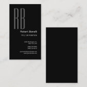 白黒グレーモノグラムミニマリストプレーン 名刺 (正面/裏面)