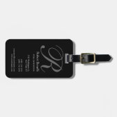 白黒グレーモノグラム名刺 ラゲッジタグ (正面横)