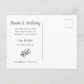 白黒グレーラスベガスウェディングザデイトを保存 案内ポストカード (裏面)