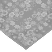 白黒グレーレトロフローラ水の色パターン ショートテーブルランナー (コーナー)