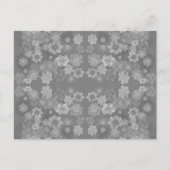 白黒グレーレトロフローラ水の色パターン ポストカード (正面)