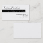 白黒グレー文字撮影名刺 名刺 (正面/裏面)