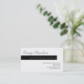 白黒グレー文字撮影名刺 名刺 (スタンド正面)