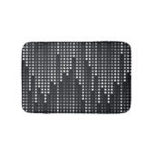 白黒グレー水玉模様行列 バスマット (正面)