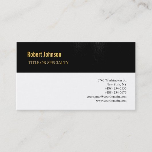 白黒グレー金ゴールド名刺 名刺 (正面)