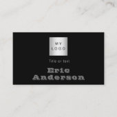 白黒グレーQRコードロゴ 名刺 (正面)