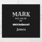 白黒グロムスマン提案結婚のカスタム ビールラベル (シングルラベル)