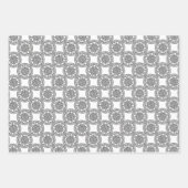 白黒ケルトスタイル包装紙セット ラッピングペーパーシート (正面3)