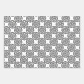 白黒ケルトスタイル包装紙セット ラッピングペーパーシート (正面2)
