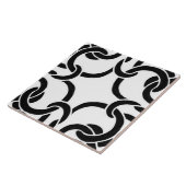 白黒ケルト結び目模様シームレスパターンタイル タイル (側面)