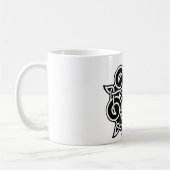 白黒ケルト結び目模様 コーヒーマグカップ (左)