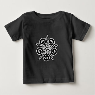 白黒ケルト結び目模様 ベビーTシャツ
