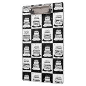 白黒ケーキブ市松模様にロックプリント クリップボード (左)