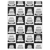 白黒ケーキブ市松模様にロックプリント クリップボード (裏面)