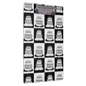 白黒ケーキブ市松模様にロックプリント クリップボード (右)