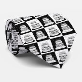 白黒ケーキブ市松模様にロックプリント ネクタイ (ロール)