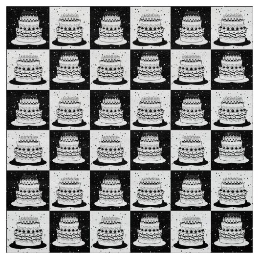 白黒ケーキ ファブリック (見本)