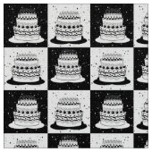 白黒ケーキ ファブリック (クローズアップ)