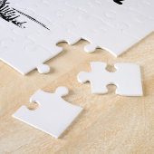 白黒ケープコーラル&パームデザイン ジグソーパズル (側面)