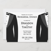 白黒ゲイ結婚のリハーサル招待状 招待状 (正面)