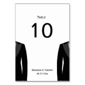 白黒ゲイ結婚の表番号カード テーブルナンバー (裏面)