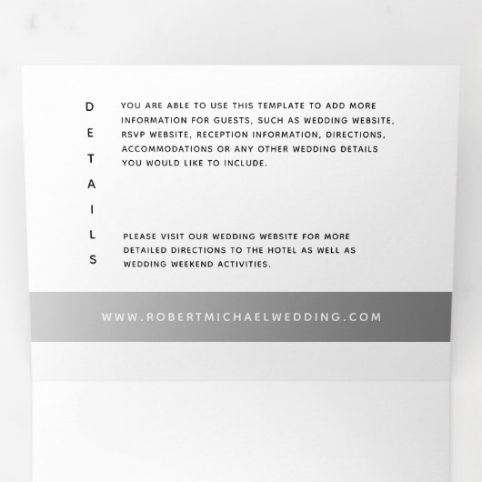 白黒ゲイ結婚写真 三つ折り招待状 (内部最初)