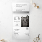 白黒ゲイ結婚写真 三つ折り招待状 (内部)